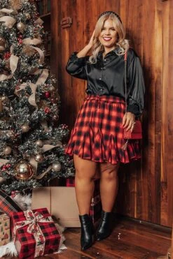 Small Town Holiday Skirt In Red Curves -Hanger Fashion 2109238193000 2022102809314300 31377487small town holiday skirt in red curves