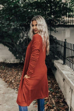 Cafe On Broadway Cardigan In Rust -Hanger Fashion 2109283201000 2021102011431700 6f3c1376flawless express sample 177