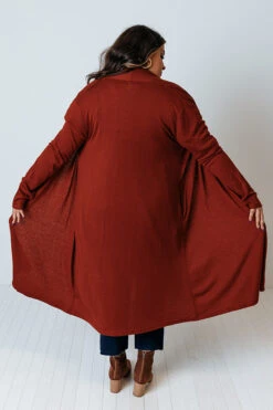 Cafe On Broadway Cardigan In Rust Curves -Hanger Fashion 2109283598000 2021111114444800 54c06718cafe on broadway cardigan in rust curves