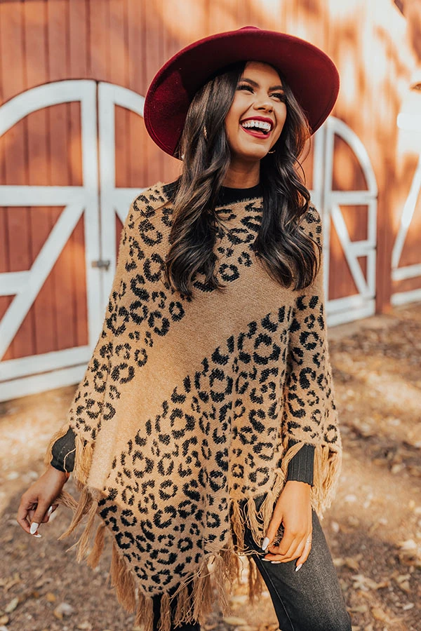 Bonfire Belle Leopard Poncho 1 Bonfire Belle Leopard Poncho
