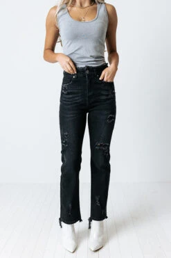 The Gibby High Waist Distressed Jean -Hanger Fashion 2110183179000 2021111110452400 60188d4fthe gibby high waist distressed jean