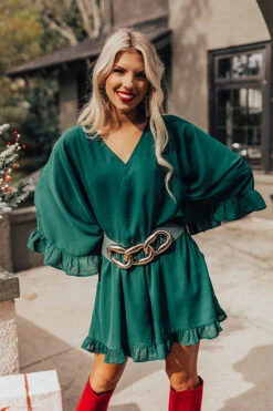 Chic Reveal Romper In Hunter Green -Hanger Fashion 2111022960000 2021111520501000 0577b91echic reveal romper in hunter green