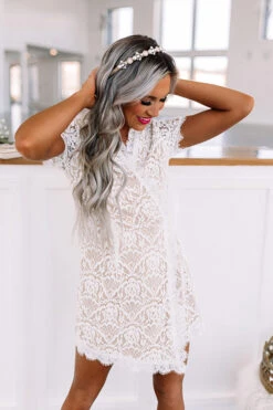 Sweet Love Affair Wrap Lace Romper