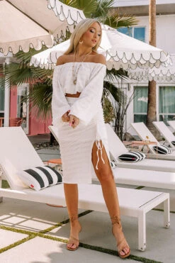 Scrolling By Crop Top In White