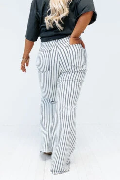 The Jamie High Waist Stripe Flare In White -Hanger Fashion 2202179980000 2022032913285500 b4a32144the jamie high waist stripe flare in white