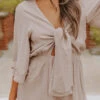 Pretty City Front Tie Romper