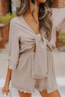 Pretty City Front Tie Romper