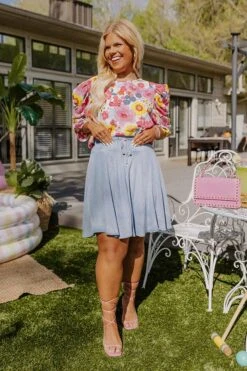 The Charleston Chambray Skort Curves -Hanger Fashion 2204202454000 2022042813493600 cb55ed6ethe charleston chambray skort curves