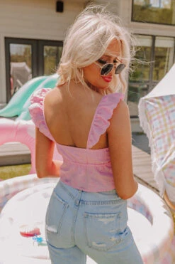 Cabo Beaches Eyelet Crop Top In Pink 9 Cabo Beaches Eyelet Crop Top In Pink -Hanger Fashion 2204222238000 2022050508253800 708f6009cabo beaches eyelet crop top in pink