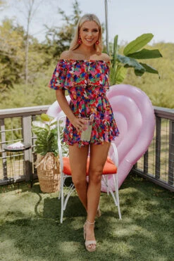 Seas The Moment Floral Romper In Red -Hanger Fashion 2204229218000 2022050314180000 1374d452seas the moment floral romper in red