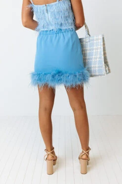 Find The Spotlight Feather Skirt In Sky Blue -Hanger Fashion 2205139587000 2022051913073900 051d7d15find the spotlight feather skirt in sky blue
