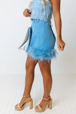 Find The Spotlight Feather Skirt In Sky Blue -Hanger Fashion 2205139587000 2022051913073900 ca1f55e4find the spotlight feather skirt in sky blue