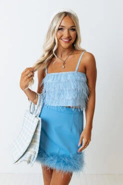 Find The Spotlight Feather Skirt In Sky Blue -Hanger Fashion 2205139587000 2022051913073900 d475909dfind the spotlight feather skirt in sky blue