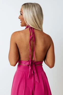 Forever Yours Wrap Crop Top In Fuchsia -Hanger Fashion 2205257388000 2022060709440000 49963b24forever yours wrap crop top in fuchsia