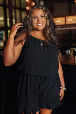 World Wide Adventure Romper In Black Curves -Hanger Fashion 2206084387000 2022071208261400 d12beea1world wide adventure romper in black curves