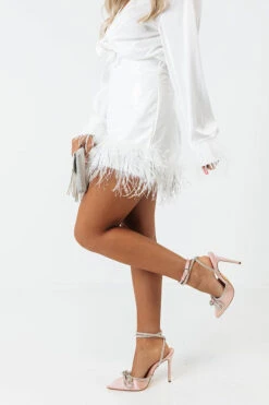 The Freesia Patent Feather Skirt In White -Hanger Fashion 2207079827000 2022071907571700 a0127c8ethe freesia patent feather skirt in white