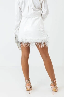 The Freesia Patent Feather Skirt In White -Hanger Fashion 2207079827000 2022071907571900 75abe429the freesia patent feather skirt in white