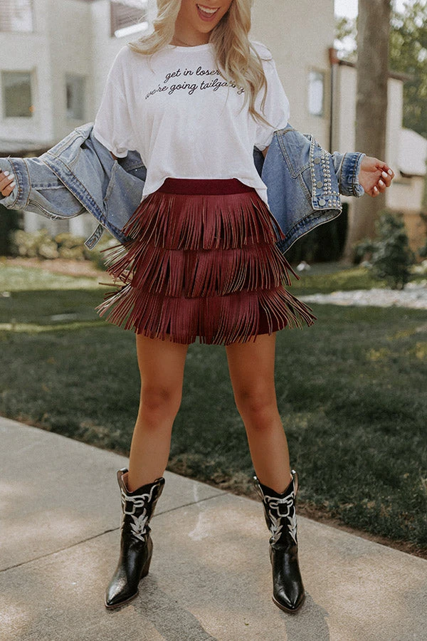 Country Road Faux Leather Skirt In Wine 3 Country Road Faux Leather Skirt In Wine - Image 3