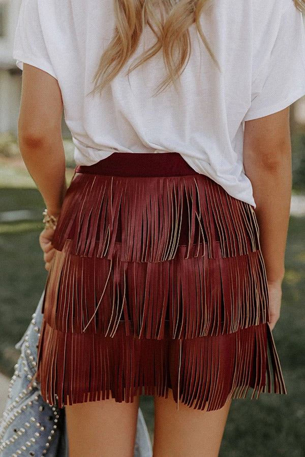 Country Road Faux Leather Skirt In Wine 5 Country Road Faux Leather Skirt In Wine - Image 5