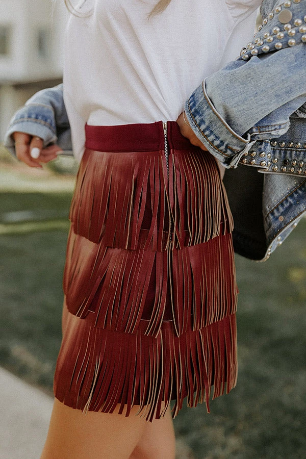 Country Road Faux Leather Skirt In Wine 4 Country Road Faux Leather Skirt In Wine - Image 4