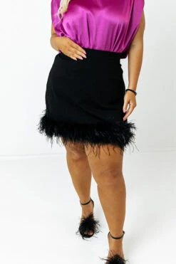 Find The Spotlight Feather Skirt In Black Curves -Hanger Fashion 2207268702000 2022081112310500 c6ccd6eefind the spotlight feather skirt in black curves