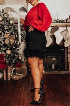 Find The Spotlight Feather Skirt In Black Curves -Hanger Fashion 2207268702000 2022102809164000 cf58e013find the spotlight feather skirt in black curves