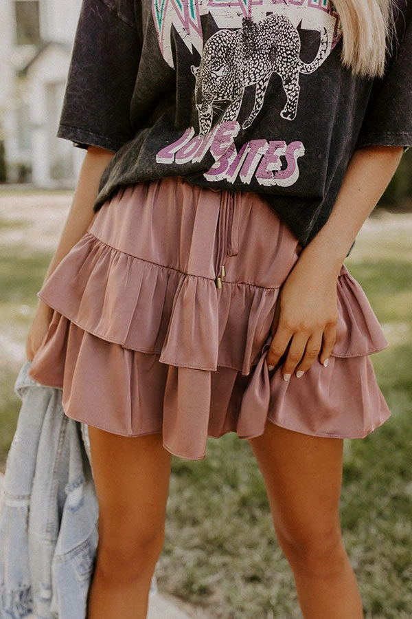 Watch The Show Satin Skort In Vineyard Grape 7 Watch The Show Satin Skort In Vineyard Grape - Image 7