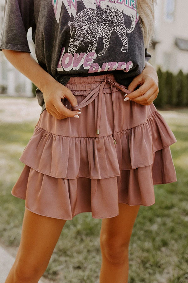 Watch The Show Satin Skort In Vineyard Grape 9 Watch The Show Satin Skort In Vineyard Grape - Image 9