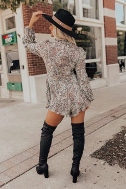 Dig Deep Down Paisley Romper -Hanger Fashion 2208196752000 2022082515211200 25007fa8dig deep down paisley romper