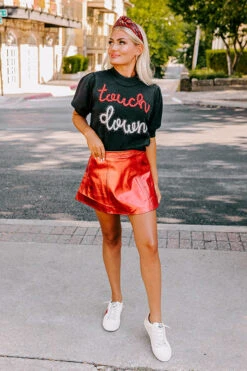 The Reef Metallic Skort In Red