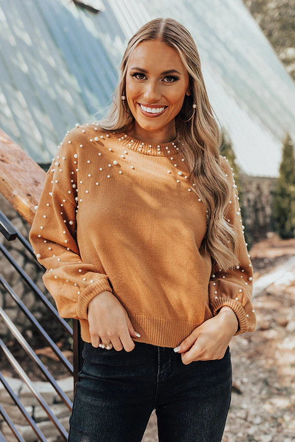 Flash A Smile Embellished Sweater In Camel 2 Flash A Smile Embellished Sweater In Camel - Image 2