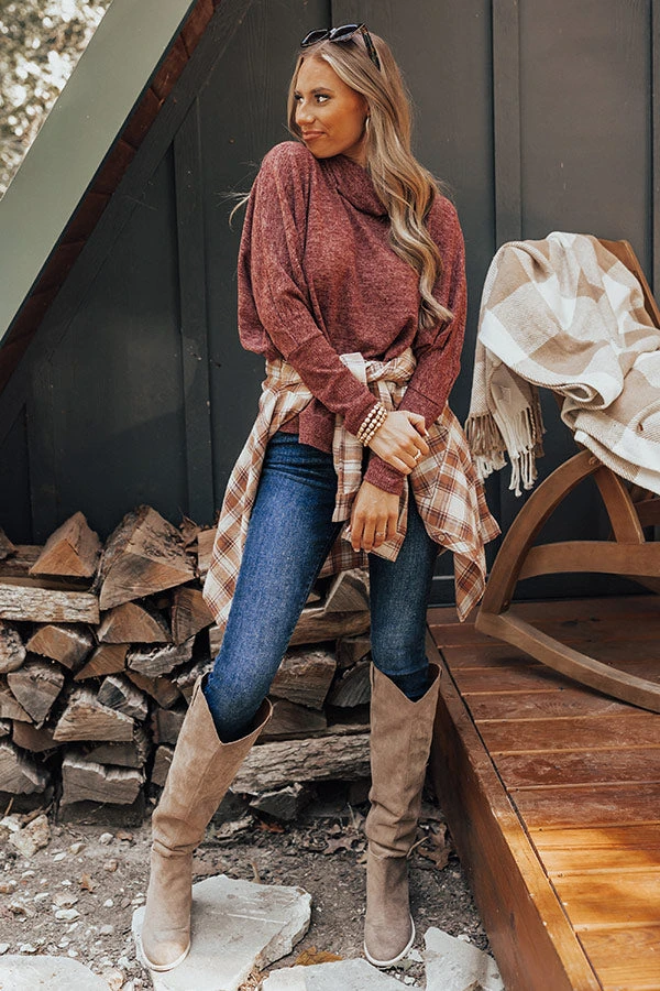 Senorita Snuggles Shift Sweater In Wine 2 Senorita Snuggles Shift Sweater In Wine - Image 2