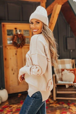 Happy Smiles Knit Sweater In Birch -Hanger Fashion 2209219897000 2022100314320500 6332a869happy smiles knit sweater in birch