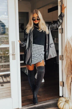 Snow Kissed Cutie Houndstooth Skort -Hanger Fashion 2210078973000 2022101908521400 f00beccesnow kissed cutie houndstooth skort