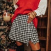 Snow Kissed Cutie Houndstooth Skort