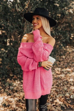 Curl Up And Get Cozy Knit Sweater In Pink -Hanger Fashion 2210101385000 2022101716310900 680bf46fcurl up and get cozy knit sweater in pink