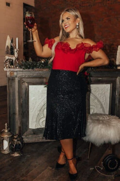 Twinkle Lights Sequin Skirt In Black Curves -Hanger Fashion 2211144803000 2022121214562700 b2d5f108twinkle lights sequin skirt in black curves