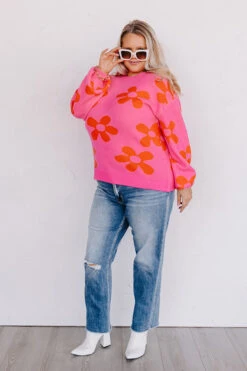 Flower Power Sweater Curves -Hanger Fashion 2212144717000 2023011009543600 2922544bflower power sweater curves