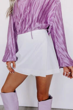 Simply Polished High Waist Skort In White -Hanger Fashion 2212288266000 2023012307434100 f29d90easimply polished high waist skort in white