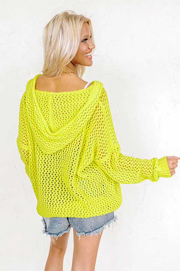 LA Influencer Knit Hoodie In Yellow 4 LA Influencer Knit Hoodie In Yellow - Image 4