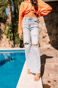 The Jolene High Waist Distressed Jean -Hanger Fashion 2301185370000 2023020718172900 252e320bthe jolene high waist distressed jean