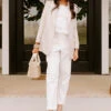 The Lari High Waist Button Up Trousers In Ivory