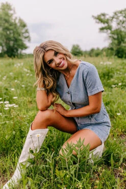 Manhattan Marvels Denim Romper In Medium Wash -Hanger Fashion 2303095321000 2023052814365100 44689805manhattan marvels denim romper in medium wash