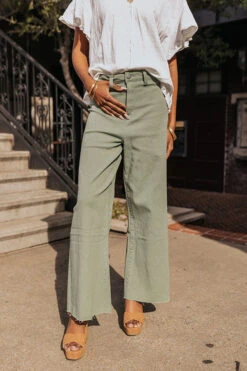 The Adriana High Waist Wide Leg Jean In Pear -Hanger Fashion 2303109263000 2023032109321300 089c6b9canniewear express sample 7