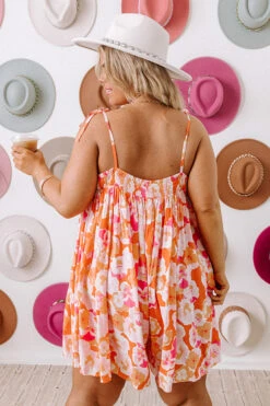 Bloom With A View Romper In Tangerine Curves -Hanger Fashion 2304066157000 2023052814184300 53601092bloom with a view romper in tangerine curves