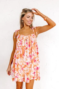 Bloom With A View Romper In Tangerine -Hanger Fashion 2304069596000 2023051314403900 225e782abloom with a view romper in tangerine