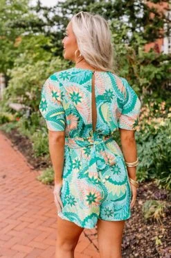 Coastal Comforts Romper In Kelly Green -Hanger Fashion 2304112027001 2023042111100500 31efdad2coastal comforts romper in kelly green