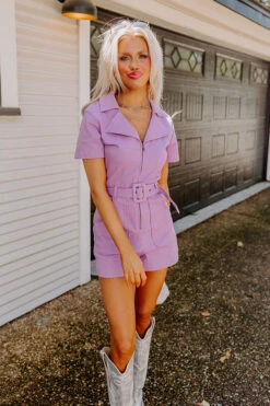 Stay Sophisticated Denim Romper In Lavender -Hanger Fashion 2304118803000 2023062211504400 f702651dstay sophisticated denim romper in lavender