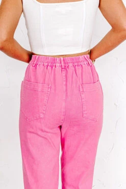 The Lari High Waist Button Up Trousers In Bubblegum Pink -Hanger Fashion 2304206521000 2023042814115600 3930279bthe lari high waist button up trousers in bubblegum pink