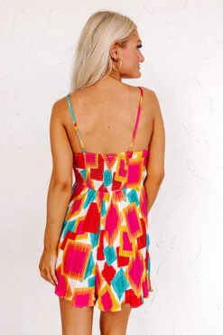 Coastal Charm Pleated Romper In Hot Pink -Hanger Fashion 2305043637000 2023051708172800 296439bacoastal charm pleated romper in hot pink